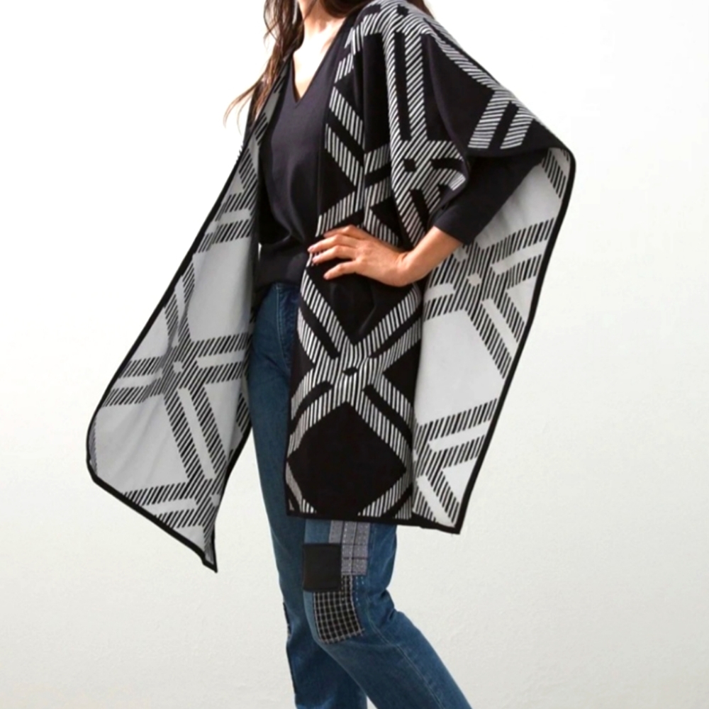 🌹Réversible Plaid Ruana🌹 - Picture 8 of 8